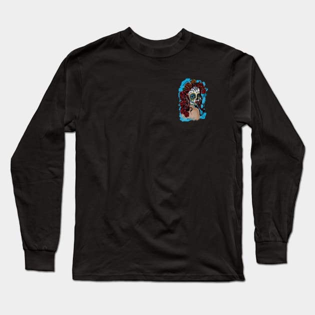 Sugar Skull Girl Long Sleeve T-Shirt by silentrob668